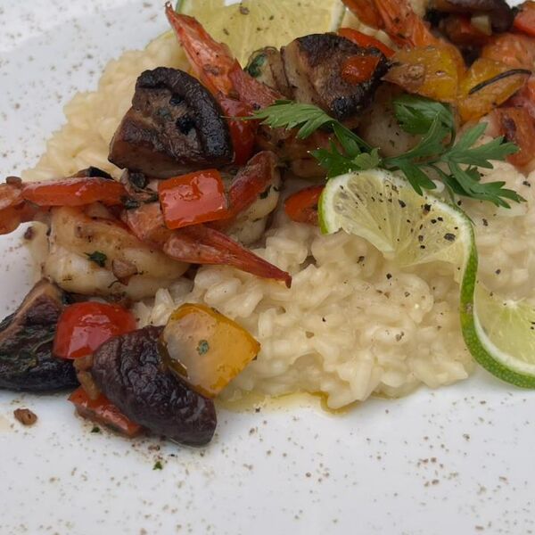 Risoto de Camarão e Cogumelo